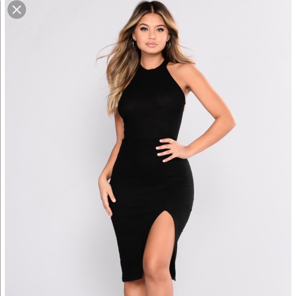 FashionNova dress with front slit